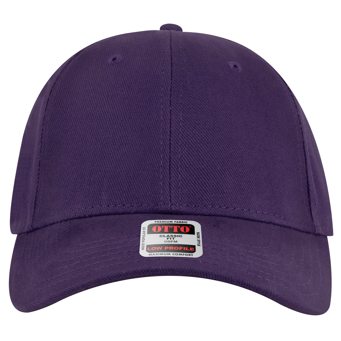 6-Panel Low Profile Baseball Cap — Custom Leather Patch in Purple