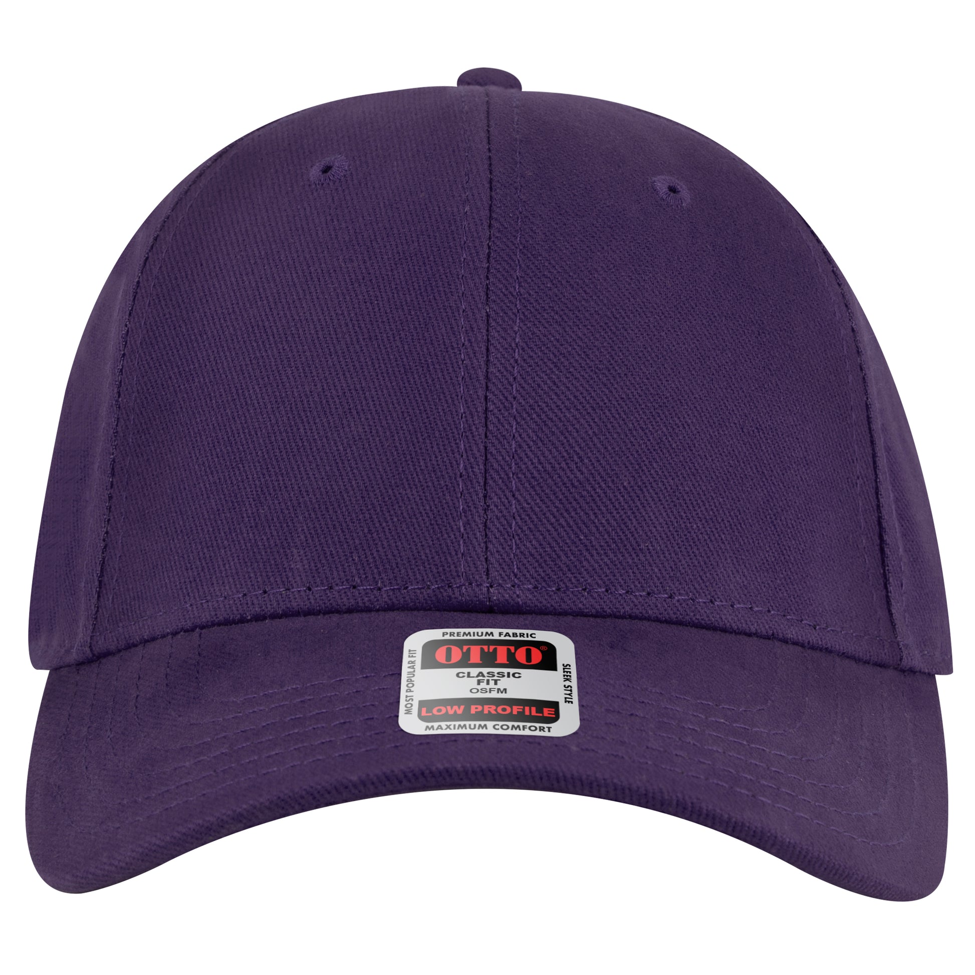 6-Panel Low Profile Baseball Cap — Custom Leather Patch in Purple