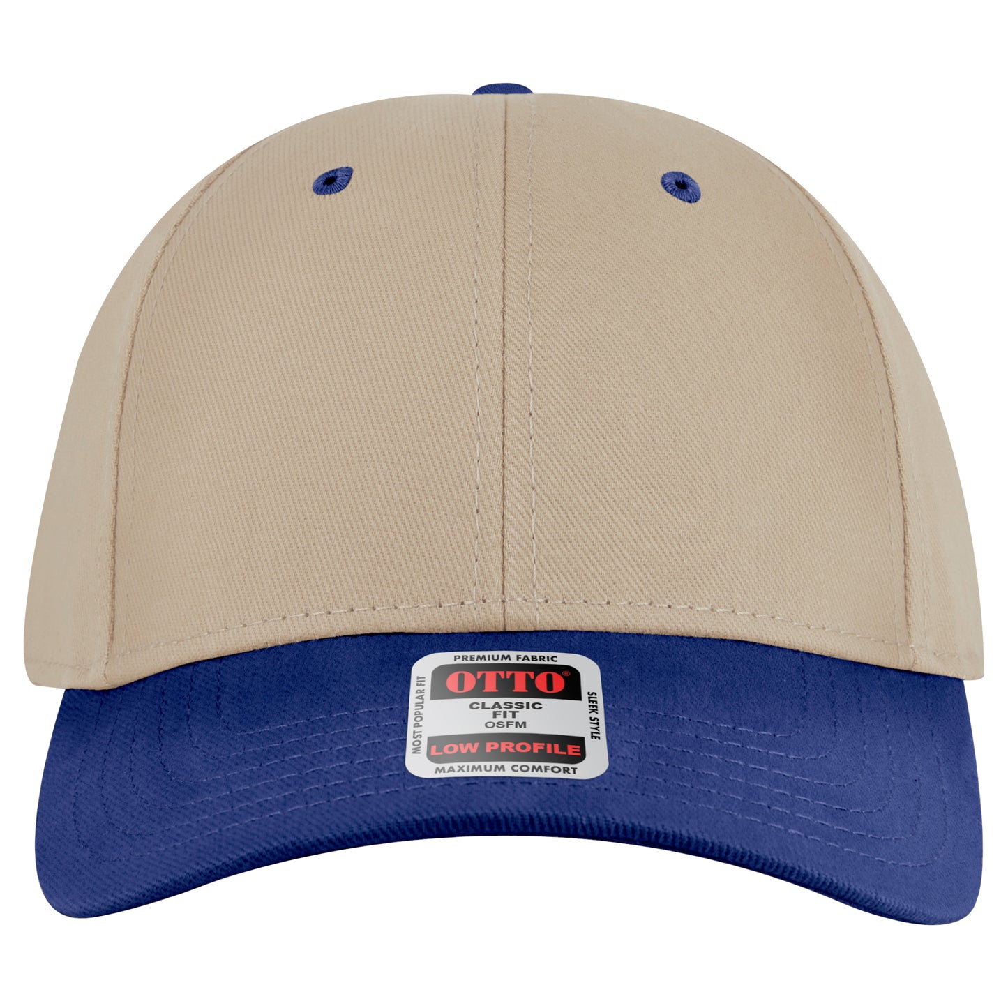 6-Panel Low Profile Baseball Cap — Custom Leather Patch in Ryl/Kh