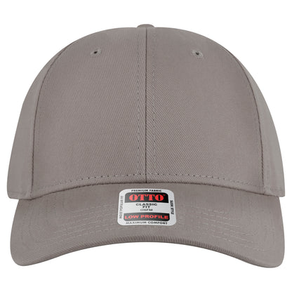 6-Panel Low Profile Baseball Cap — Custom Leather Patch in Gray