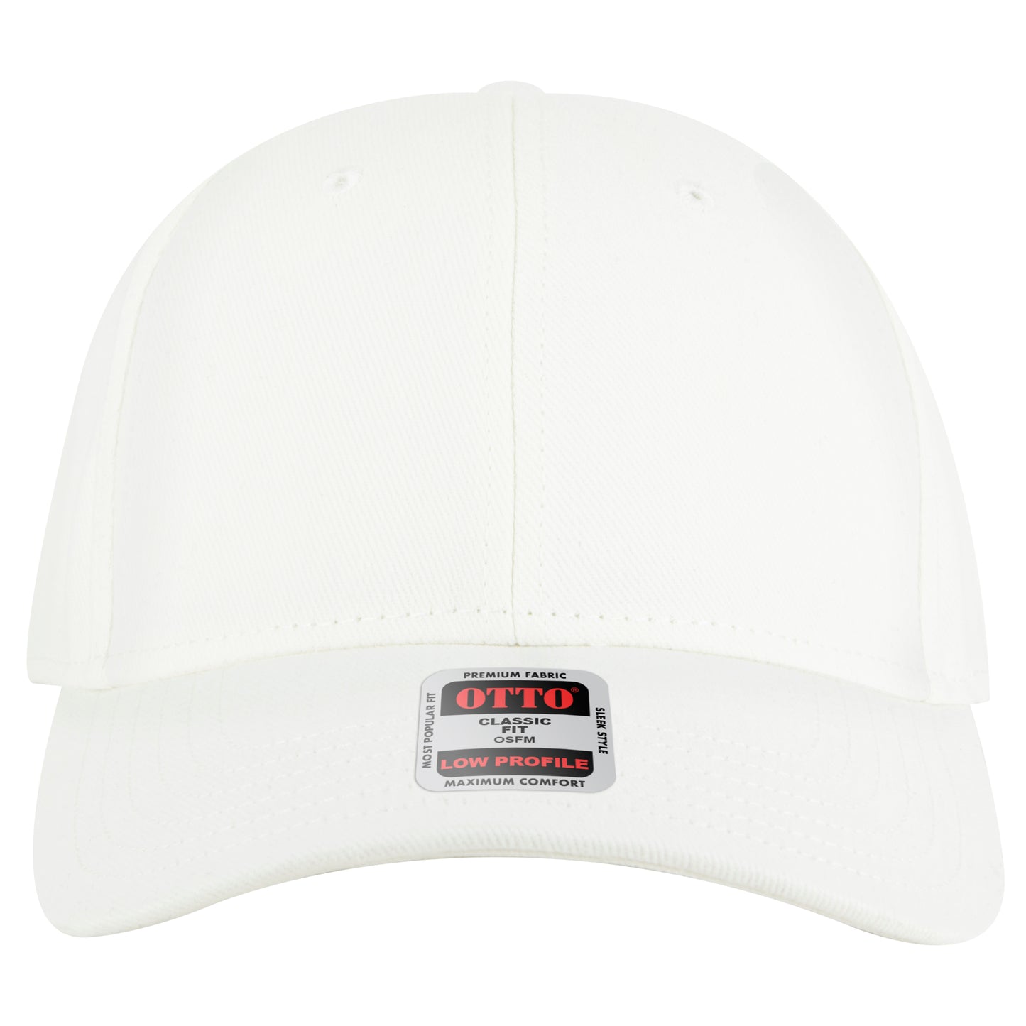 6-Panel Low Profile Baseball Cap — Custom Leather Patch in White
