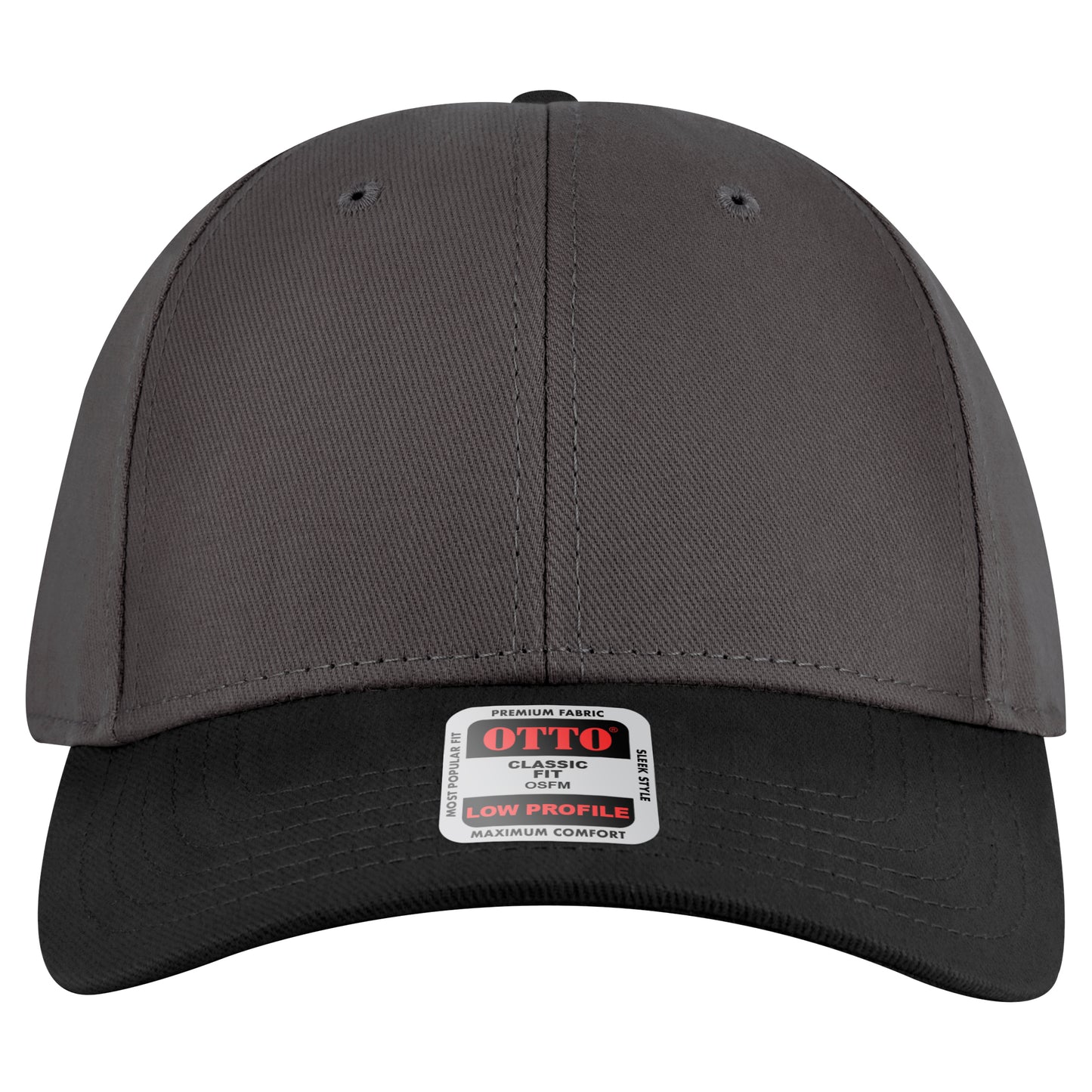 6-Panel Low Profile Baseball Cap — Custom Leather Patch in Blk/Ch.