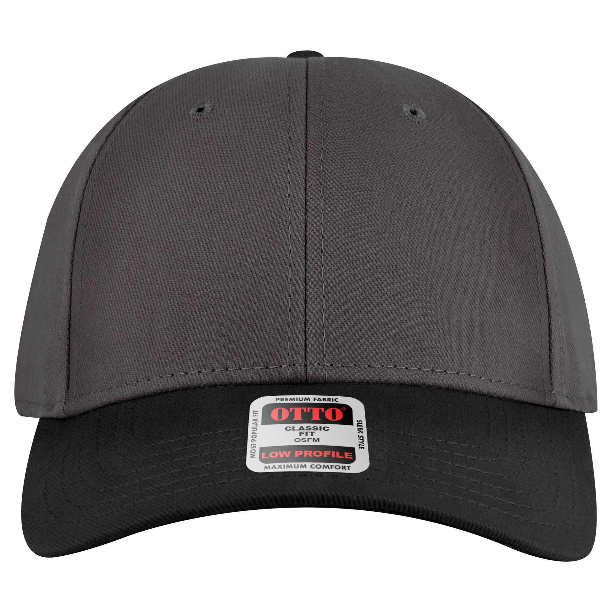 6-Panel Low Profile Baseball Cap — Custom Leather Patch in Blk/Ch.