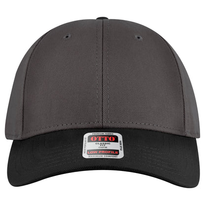 6-Panel Low Profile Baseball Cap — Custom Leather Patch in Blk/Ch.