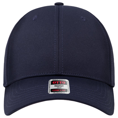 6-Panel Low Profile Baseball Cap — Stretch Comfort Fit — Custom Leather Patch in Navy