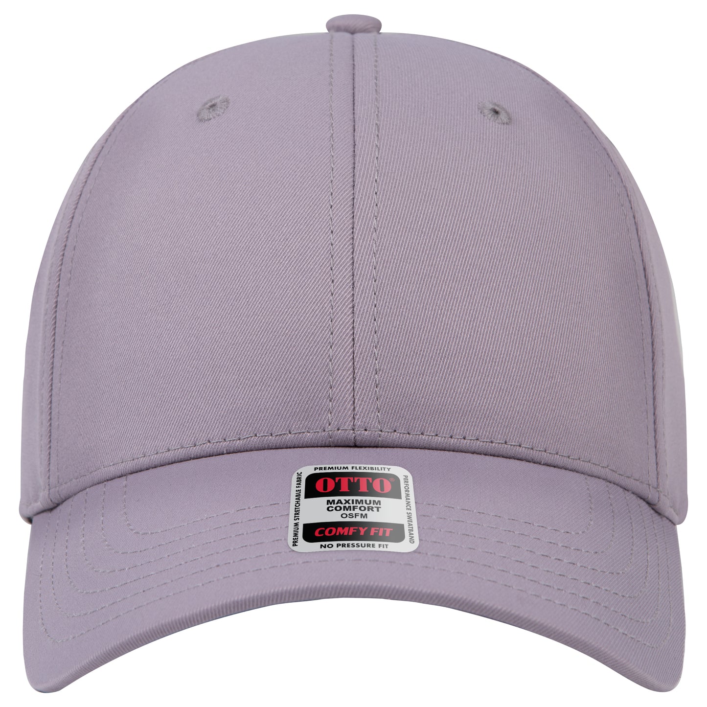 6-Panel Low Profile Baseball Cap — Stretch Comfort Fit — Custom Leather Patch in Gray