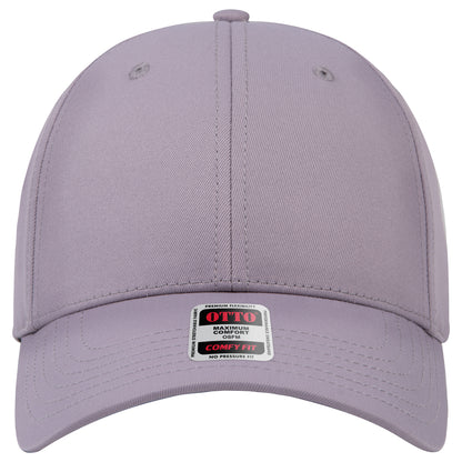 6-Panel Low Profile Baseball Cap — Stretch Comfort Fit — Custom Leather Patch in Gray