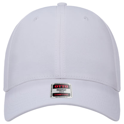 6-Panel Low Profile Baseball Cap — Stretch Comfort Fit — Custom Leather Patch in White