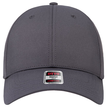 6-Panel Low Profile Baseball Cap — Stretch Comfort Fit — Custom Leather Patch in Char. Gr