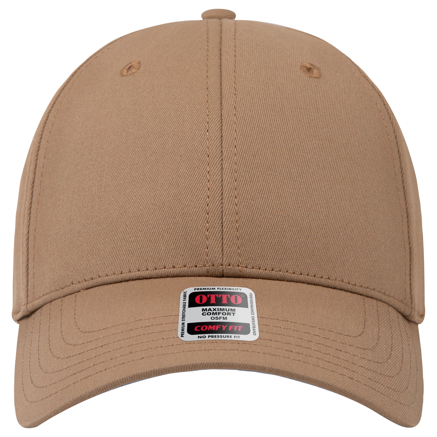 6-Panel Low Profile Baseball Cap — Stretch Comfort Fit — Custom Leather Patch in Coyote ay wn Brown