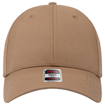 6-Panel Low Profile Baseball Cap — Stretch Comfort Fit — Custom Leather Patch in Coyote ay wn Brown