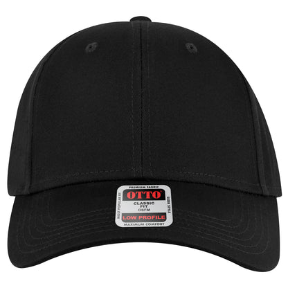 6-Panel Low Profile Baseball Cap — Custom Leather Patch in Black