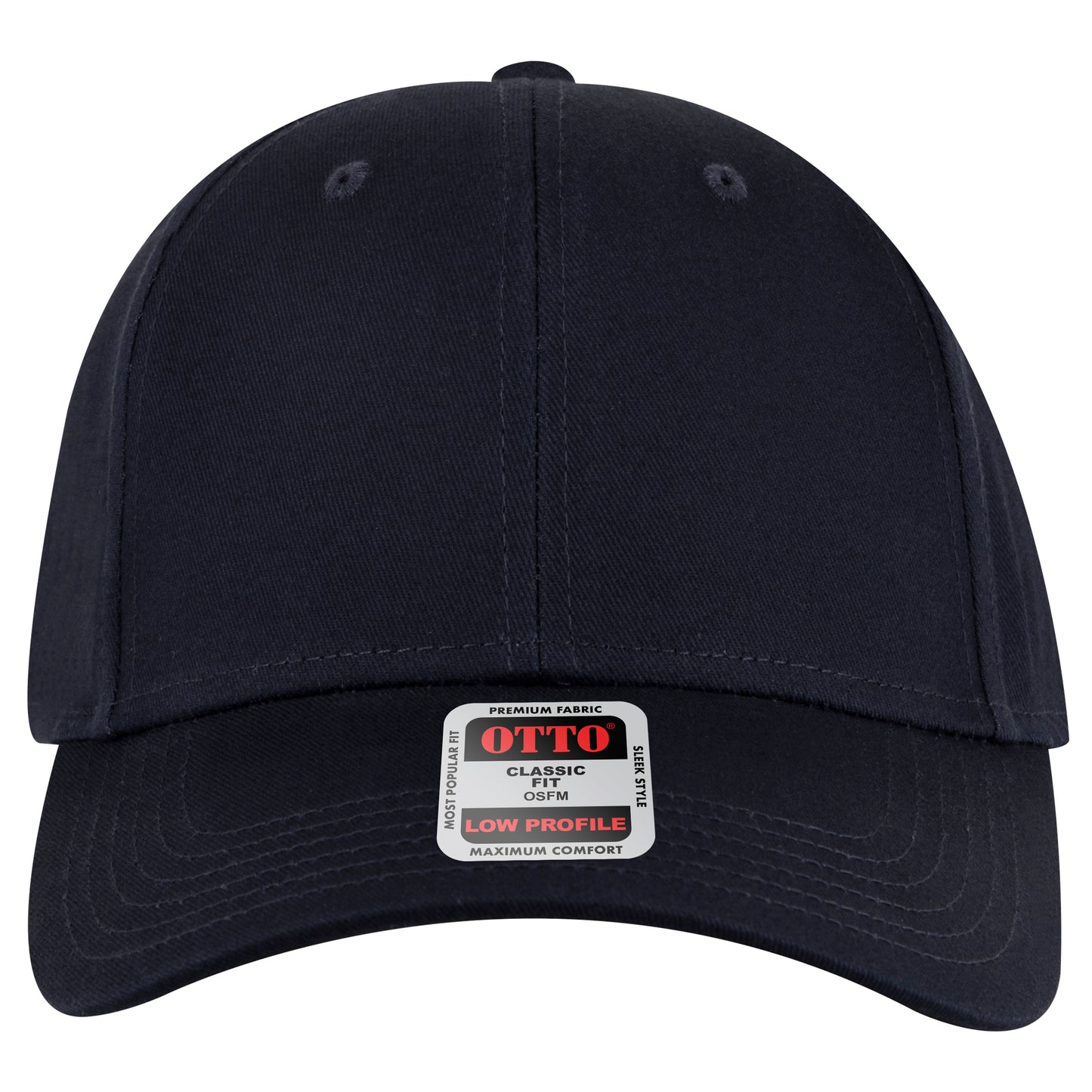 6-Panel Low Profile Baseball Cap — Custom Leather Patch in Navy