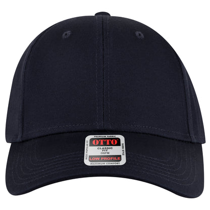 6-Panel Low Profile Baseball Cap — Custom Leather Patch in Navy
