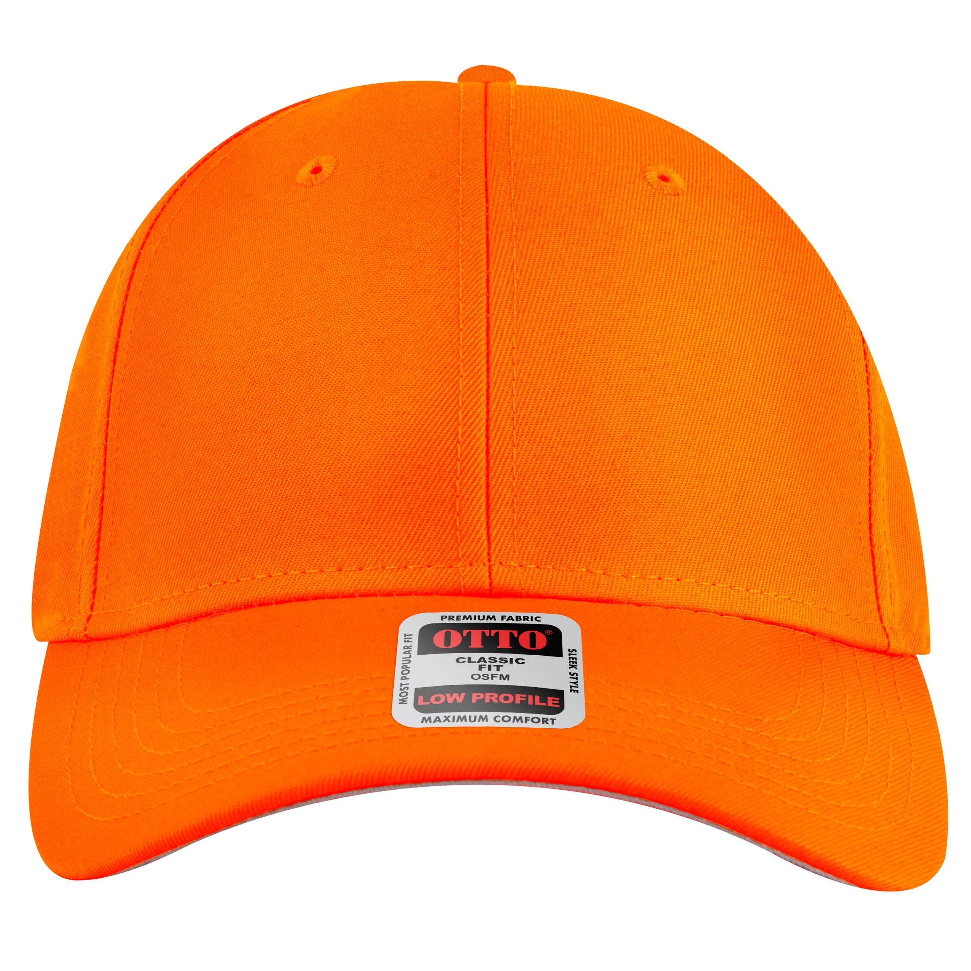 6-Panel Low Profile Baseball Cap — Custom Leather Patch in N. Oran ge