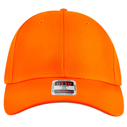 6-Panel Low Profile Baseball Cap — Custom Leather Patch in N. Oran ge