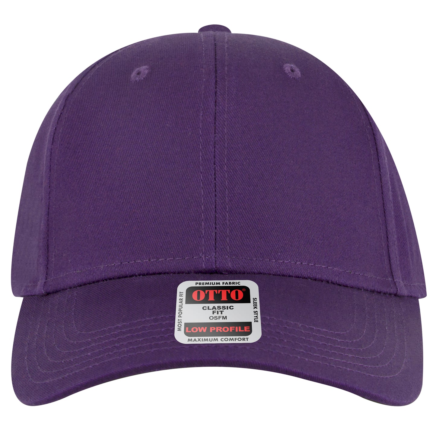 6-Panel Low Profile Baseball Cap — Custom Leather Patch in Purple