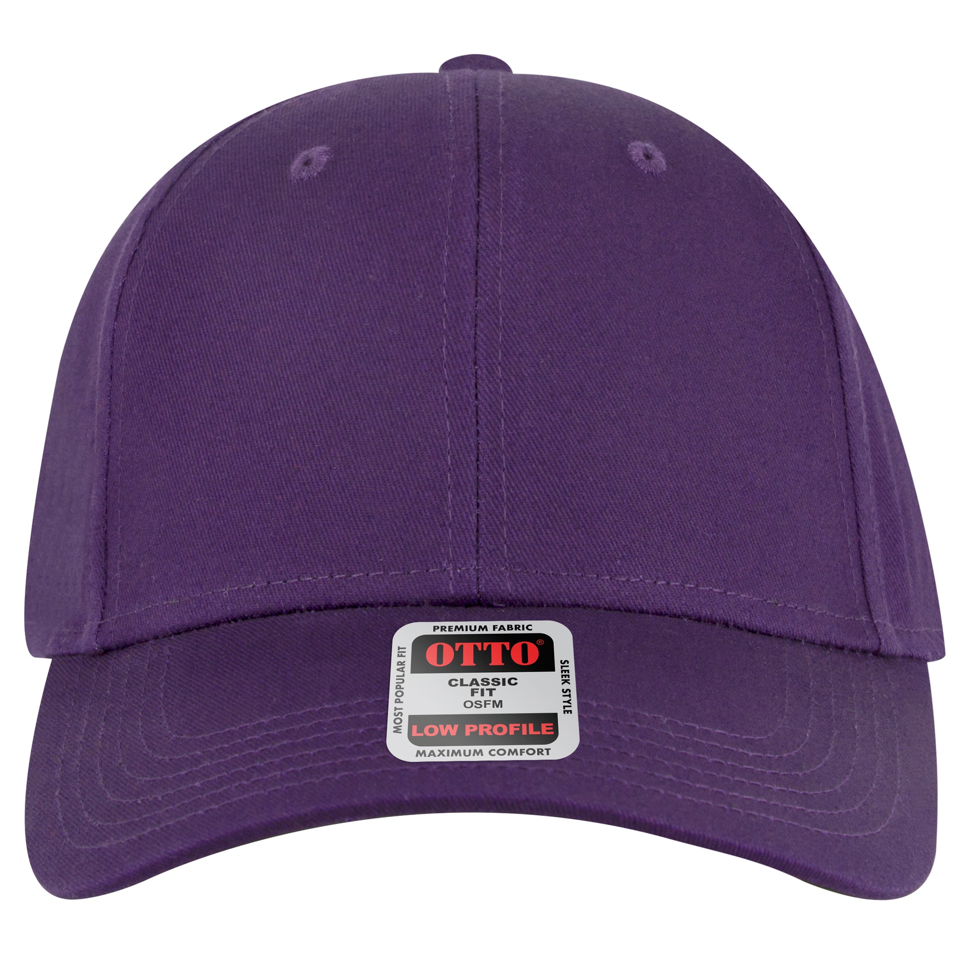 6-Panel Low Profile Baseball Cap — Custom Leather Patch in Purple