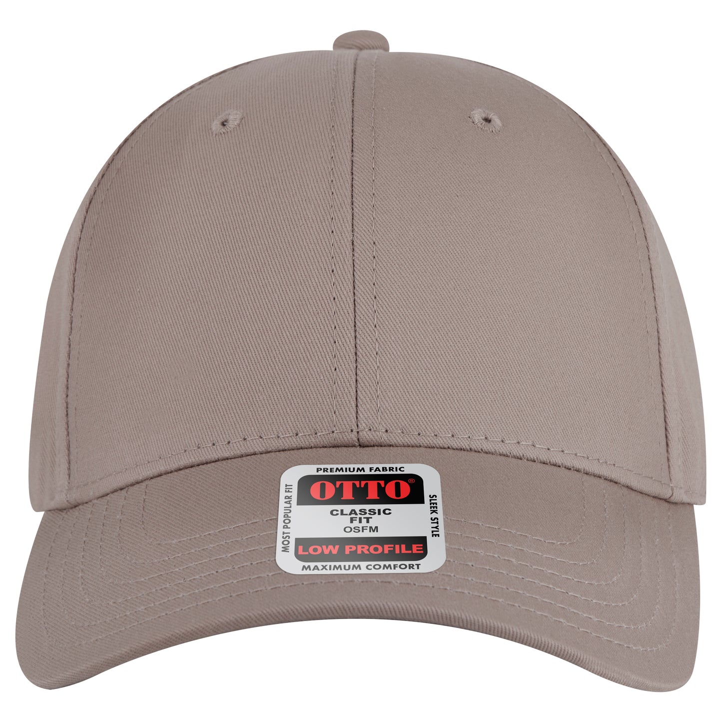 6-Panel Low Profile Baseball Cap — Custom Leather Patch in Gray