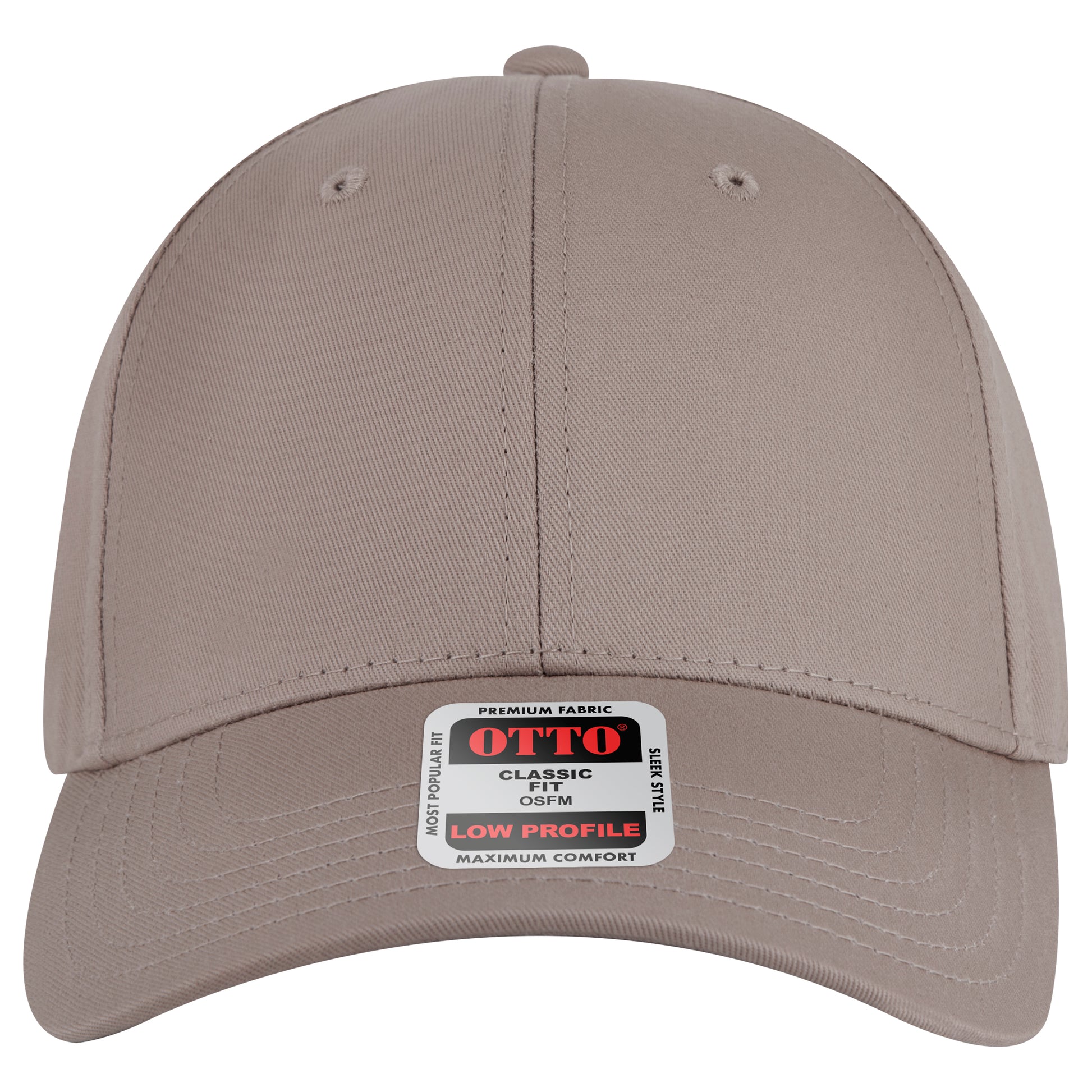 6-Panel Low Profile Baseball Cap — Custom Leather Patch in Gray