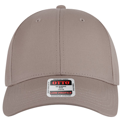 6-Panel Low Profile Baseball Cap — Custom Leather Patch in Gray