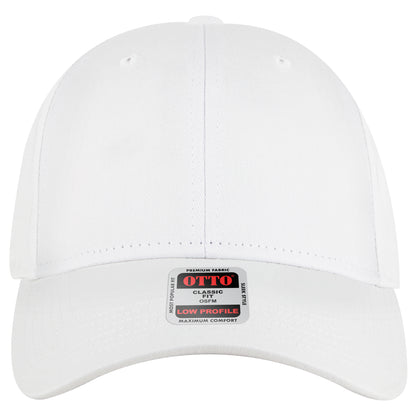 6-Panel Low Profile Baseball Cap — Custom Leather Patch in White e