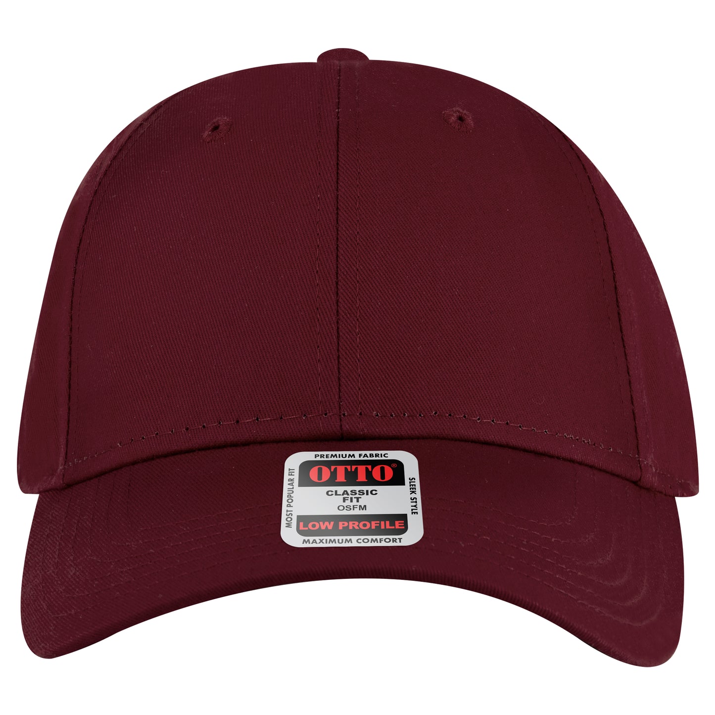 6-Panel Low Profile Baseball Cap — Custom Leather Patch in Burg. M