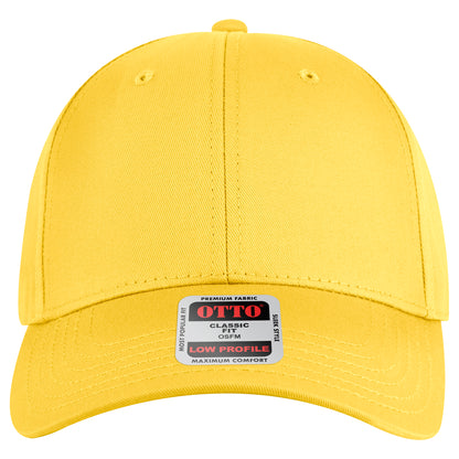 6-Panel Low Profile Baseball Cap — Custom Leather Patch in Yellow