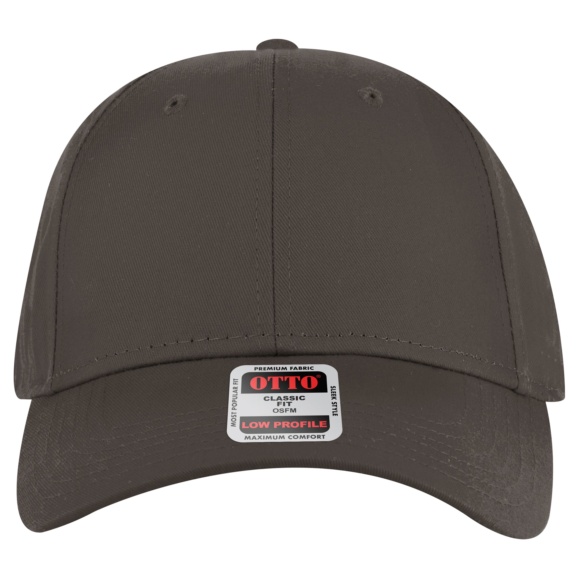 6-Panel Low Profile Baseball Cap — Custom Leather Patch in Char. Gr