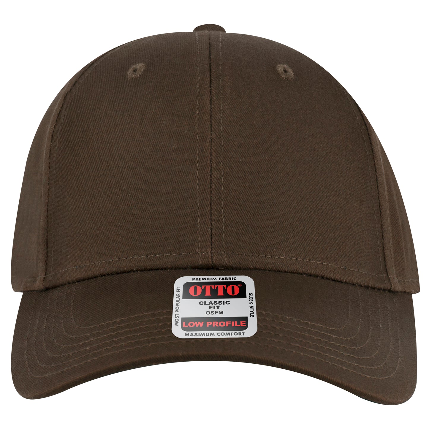 6-Panel Low Profile Baseball Cap — Custom Leather Patch in Dk. Bro