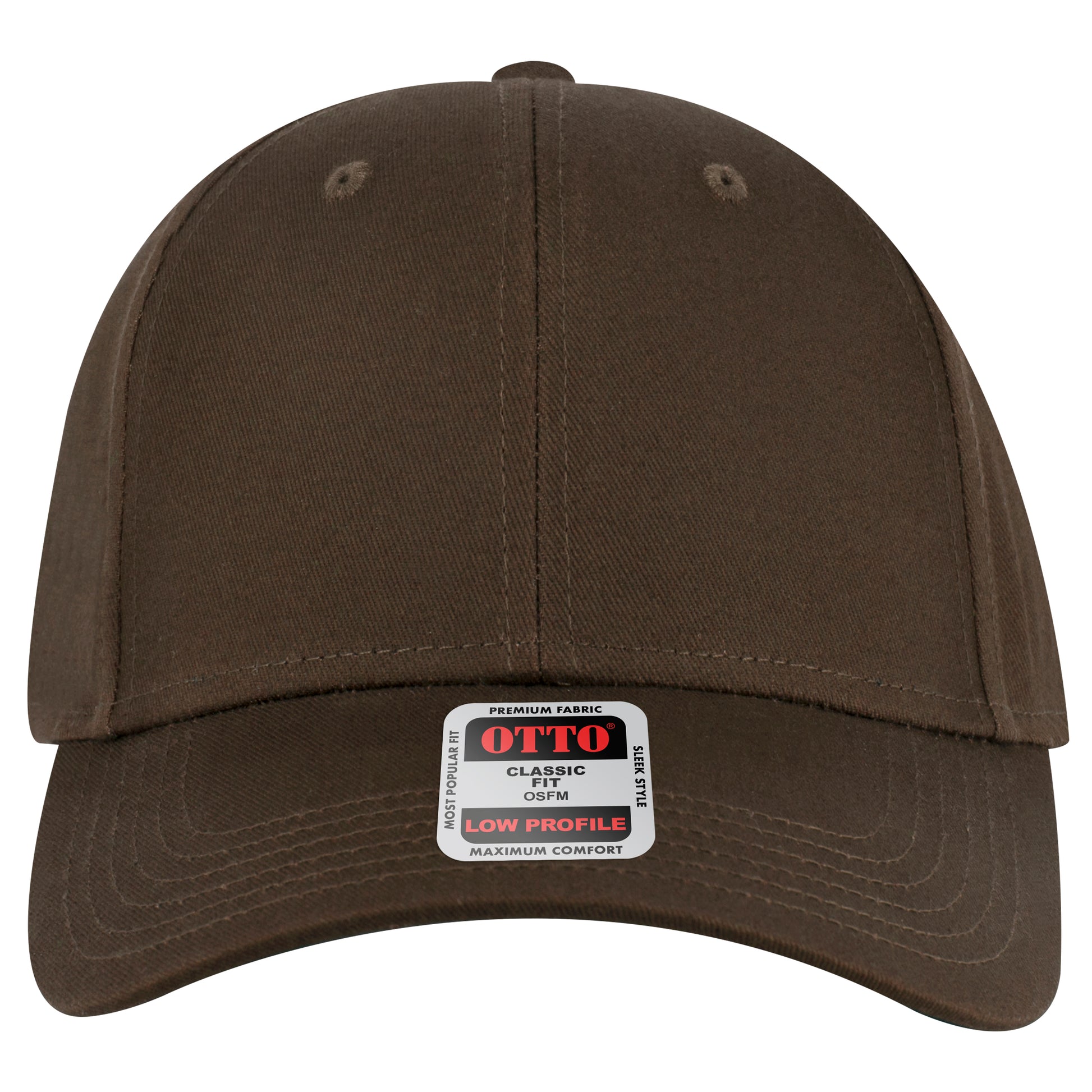 6-Panel Low Profile Baseball Cap — Custom Leather Patch in Dk. Bro