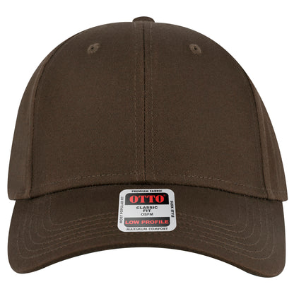 6-Panel Low Profile Baseball Cap — Custom Leather Patch in Dk. Bro