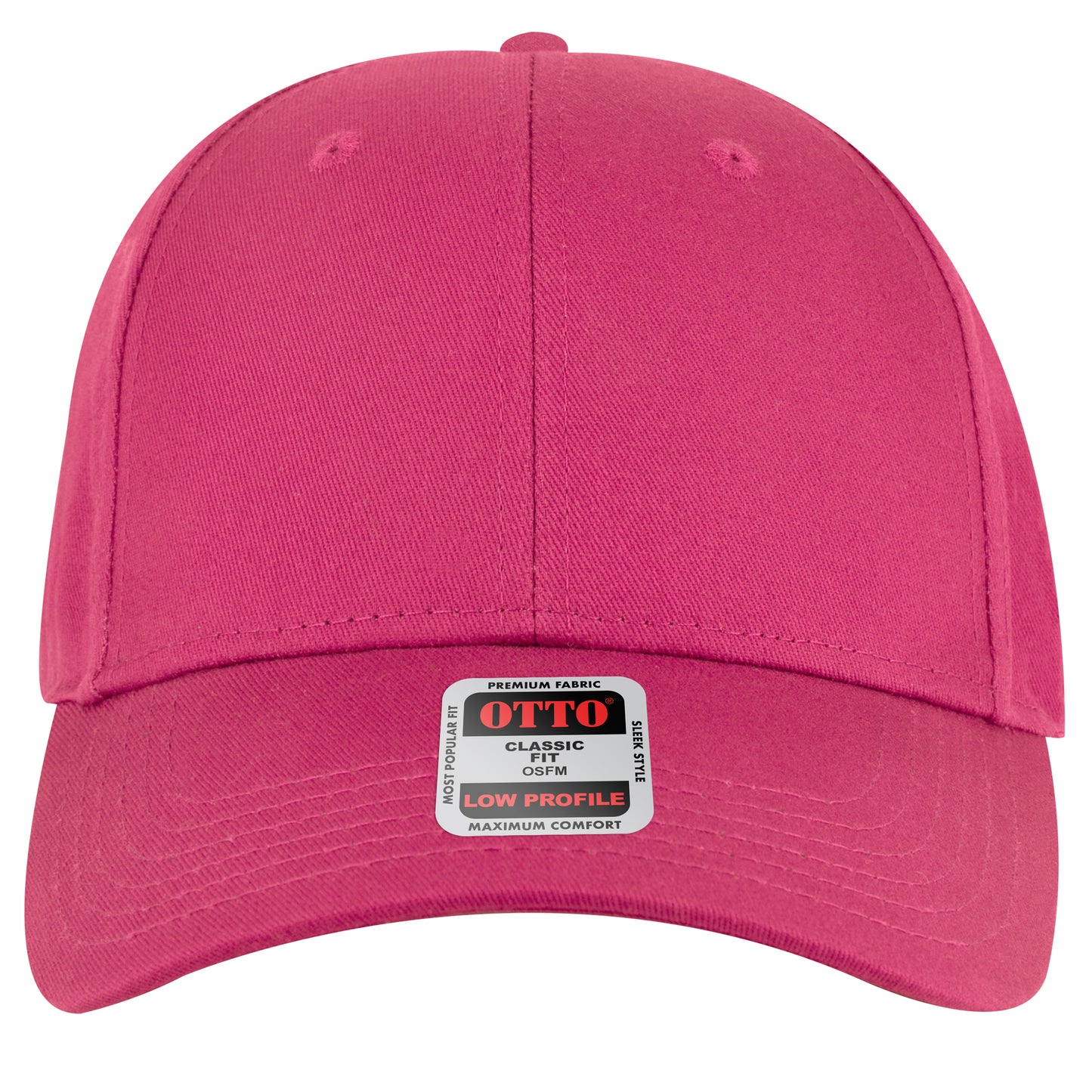 6-Panel Low Profile Baseball Cap — Custom Leather Patch in Hot Pink