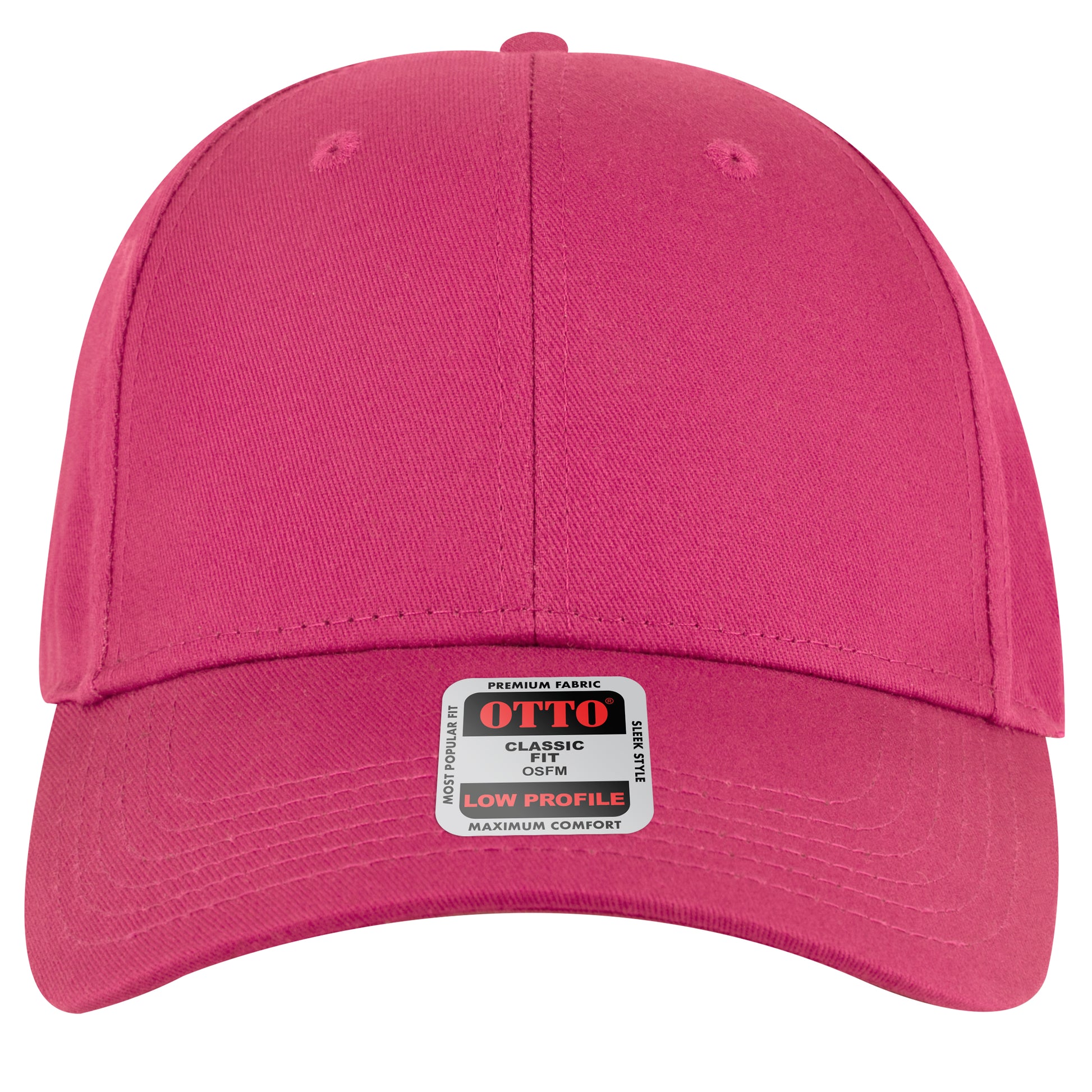 6-Panel Low Profile Baseball Cap — Custom Leather Patch in Hot Pink