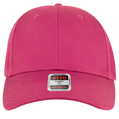 6-Panel Low Profile Baseball Cap — Custom Leather Patch in Hot Pink
