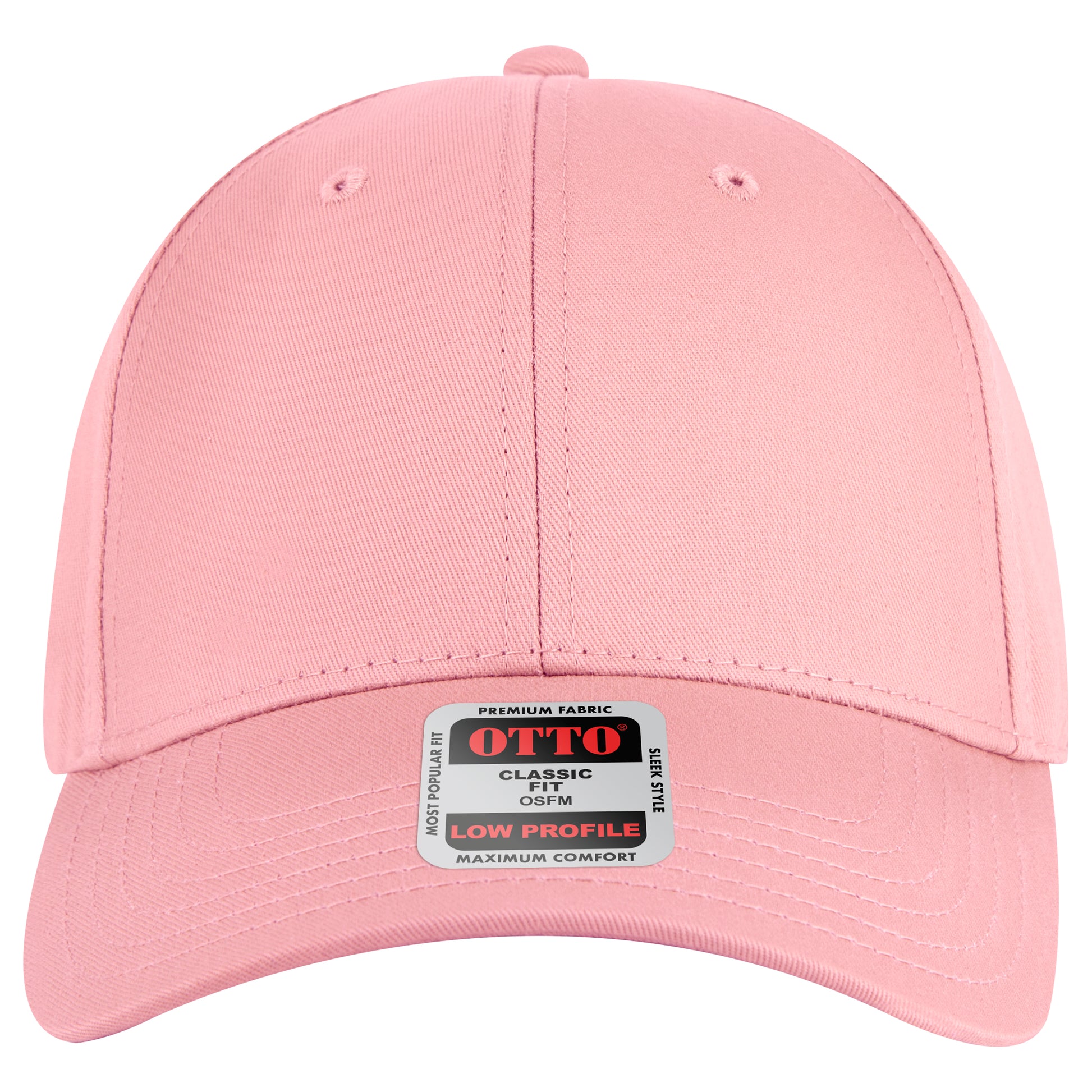 6-Panel Low Profile Baseball Cap — Custom Leather Patch in Pink