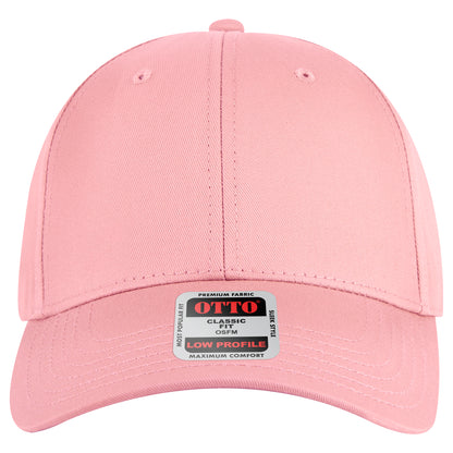 6-Panel Low Profile Baseball Cap — Custom Leather Patch in Pink