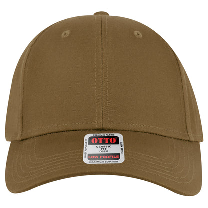6-Panel Low Profile Baseball Cap — Custom Leather Patch in Coyote