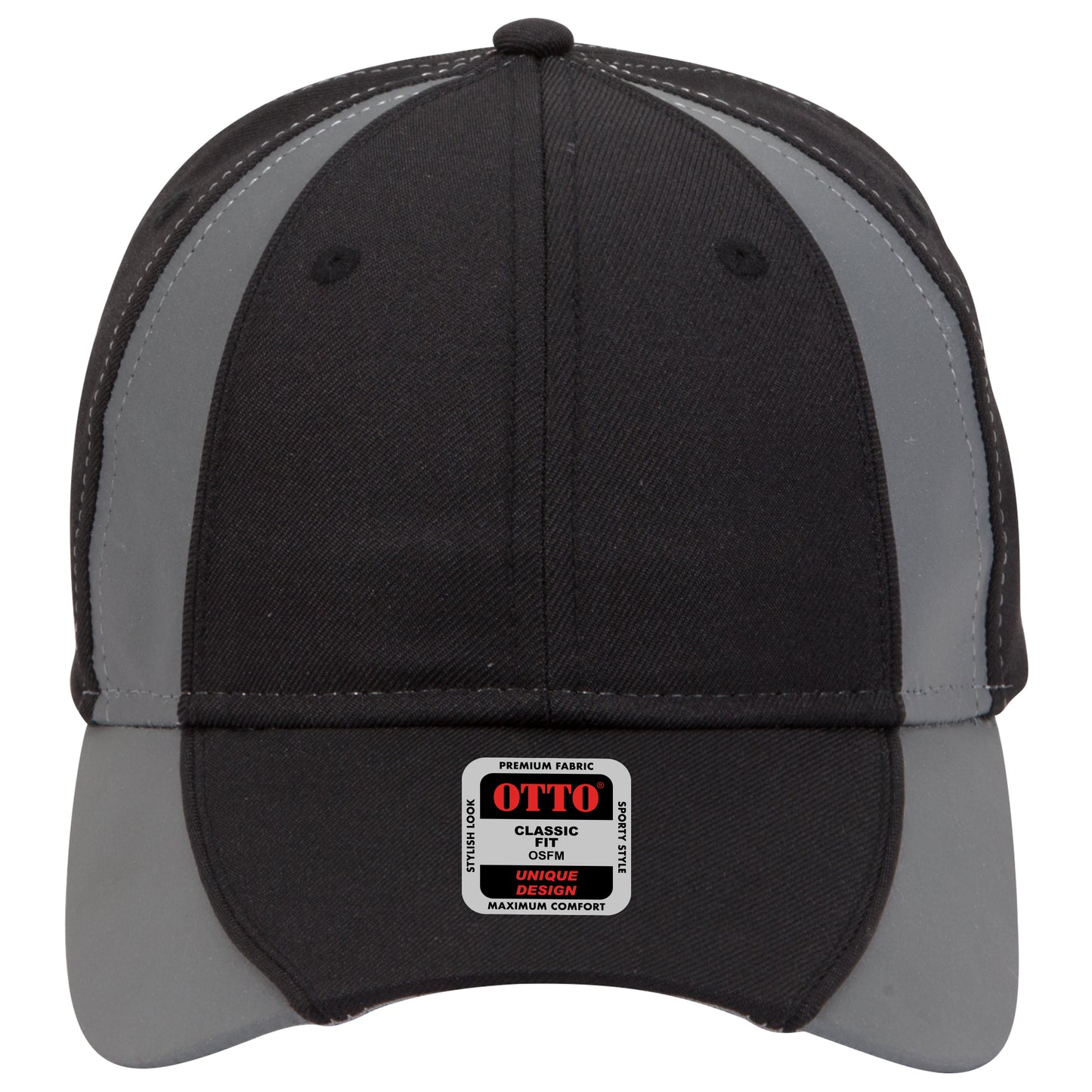 6-Panel Low Profile Baseball Cap — Custom Leather Patch in Blk/Ref