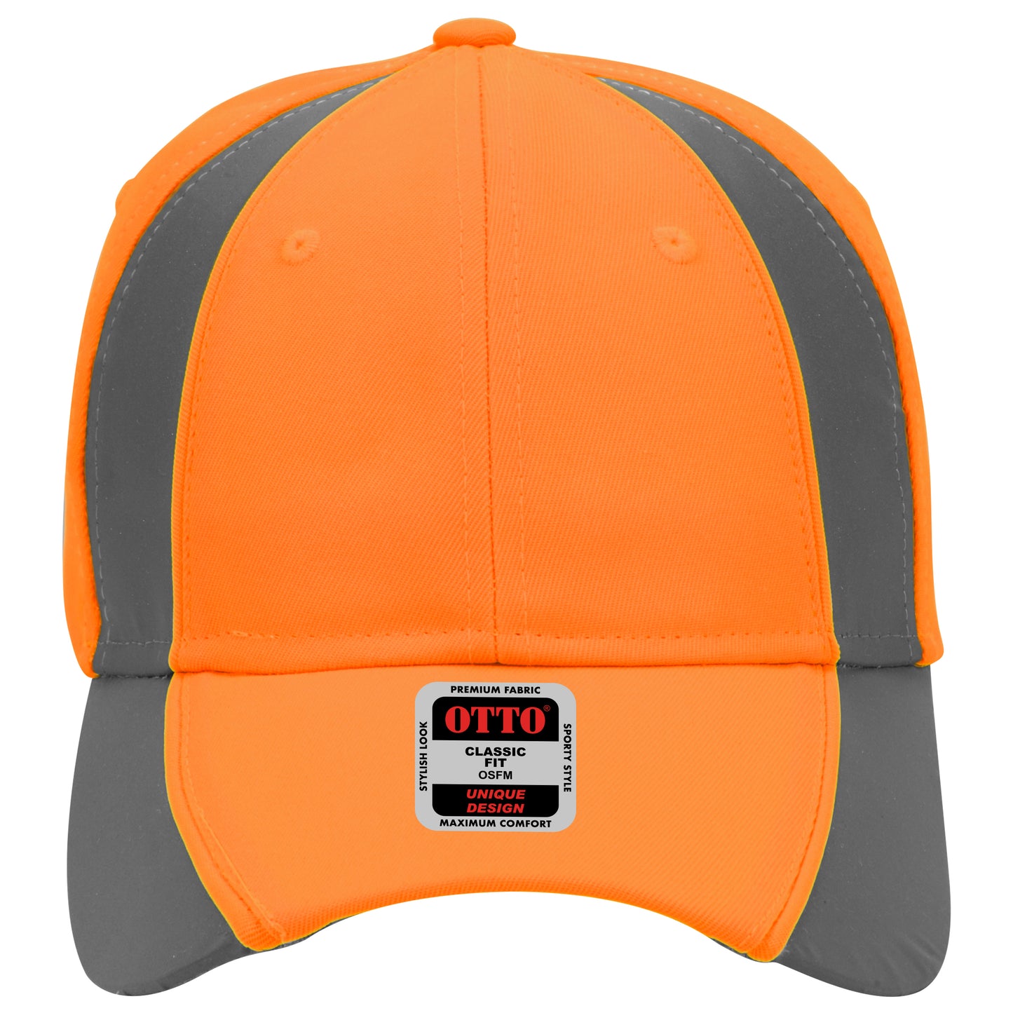 6-Panel Low Profile Baseball Cap — Custom Leather Patch in N.Org/