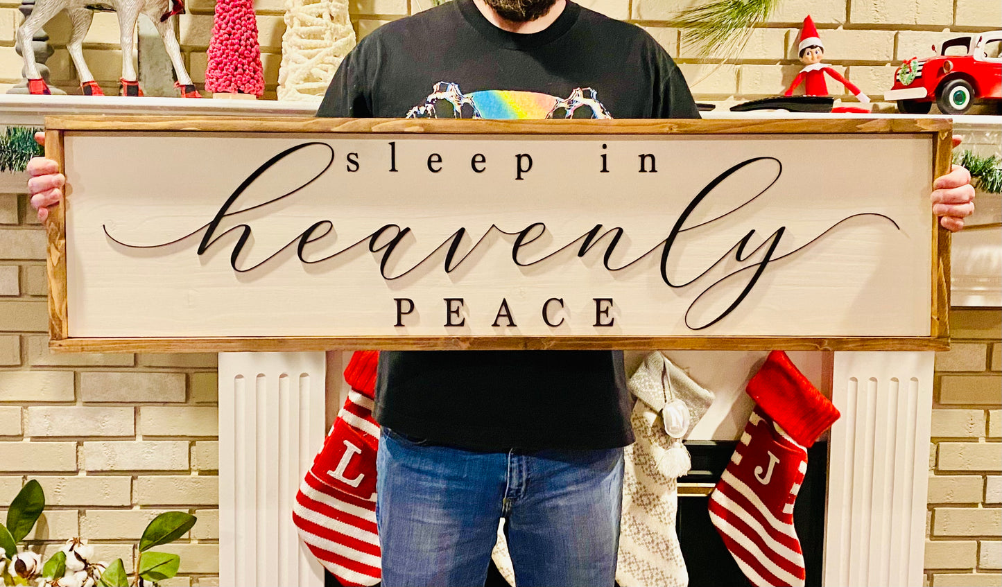 Sleep in Heavenly Peace Christmas Rustic 3D Wood Sign