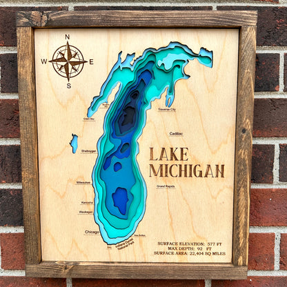 Lake Michigan 9 Layer Map