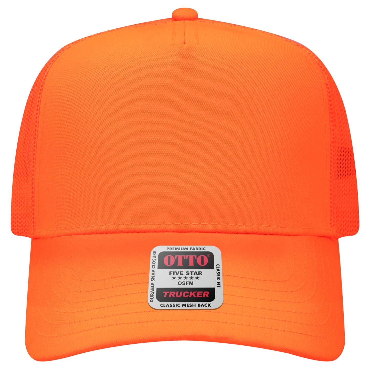 5-Panel Mid Profile Trucker Hat — Custom Leather Patch in N. Oran