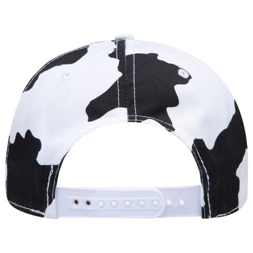 6-Panel Mid Profile Baseball Cap — Cow Print