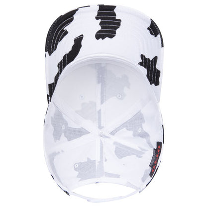 6-Panel Mid Profile Baseball Cap — Cow Print