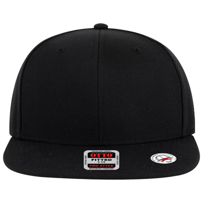 6-Panel Classic Baseball Cap — Fitted — Custom Leather Patch in Black