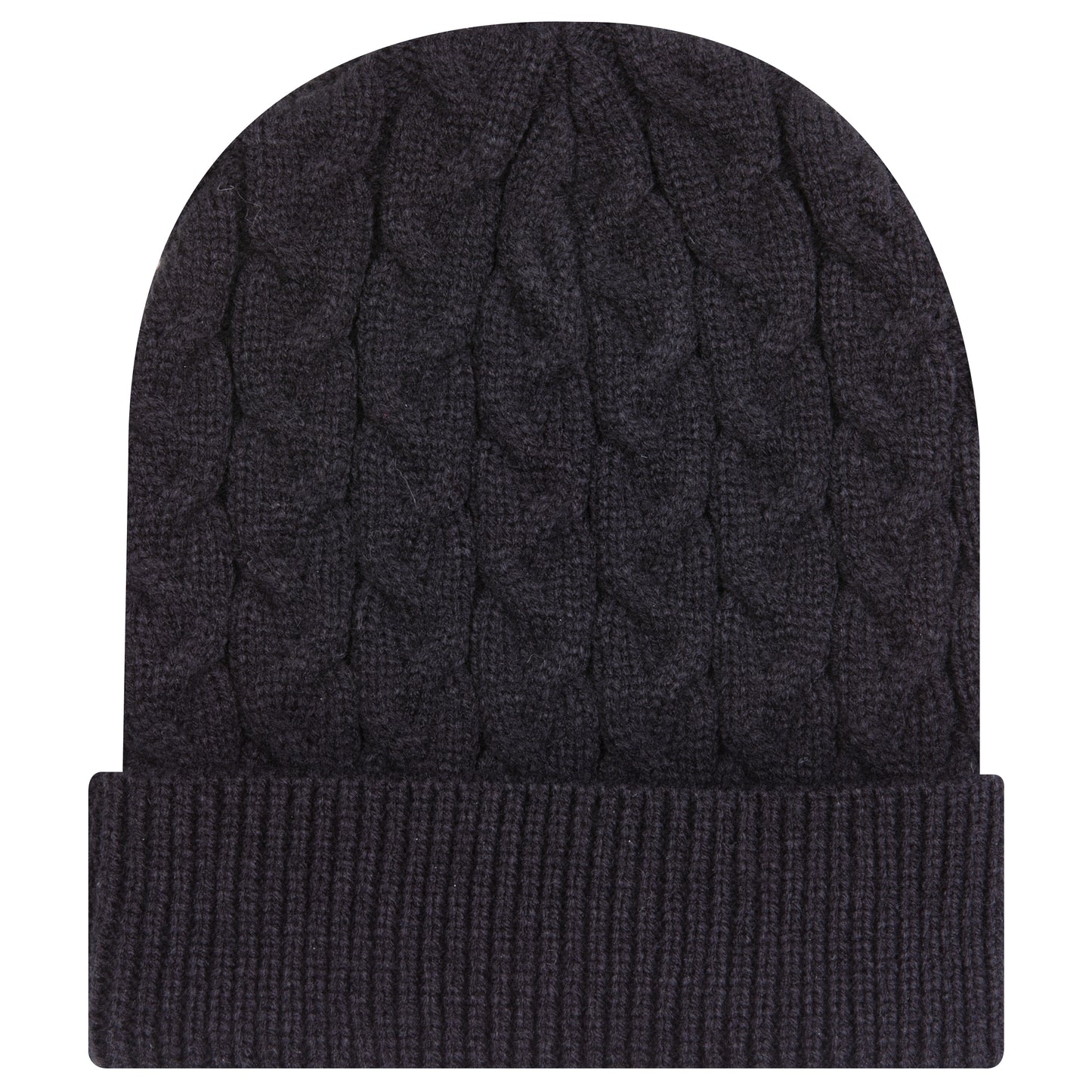 Knit Beanie — Custom Leather Patch in Black
