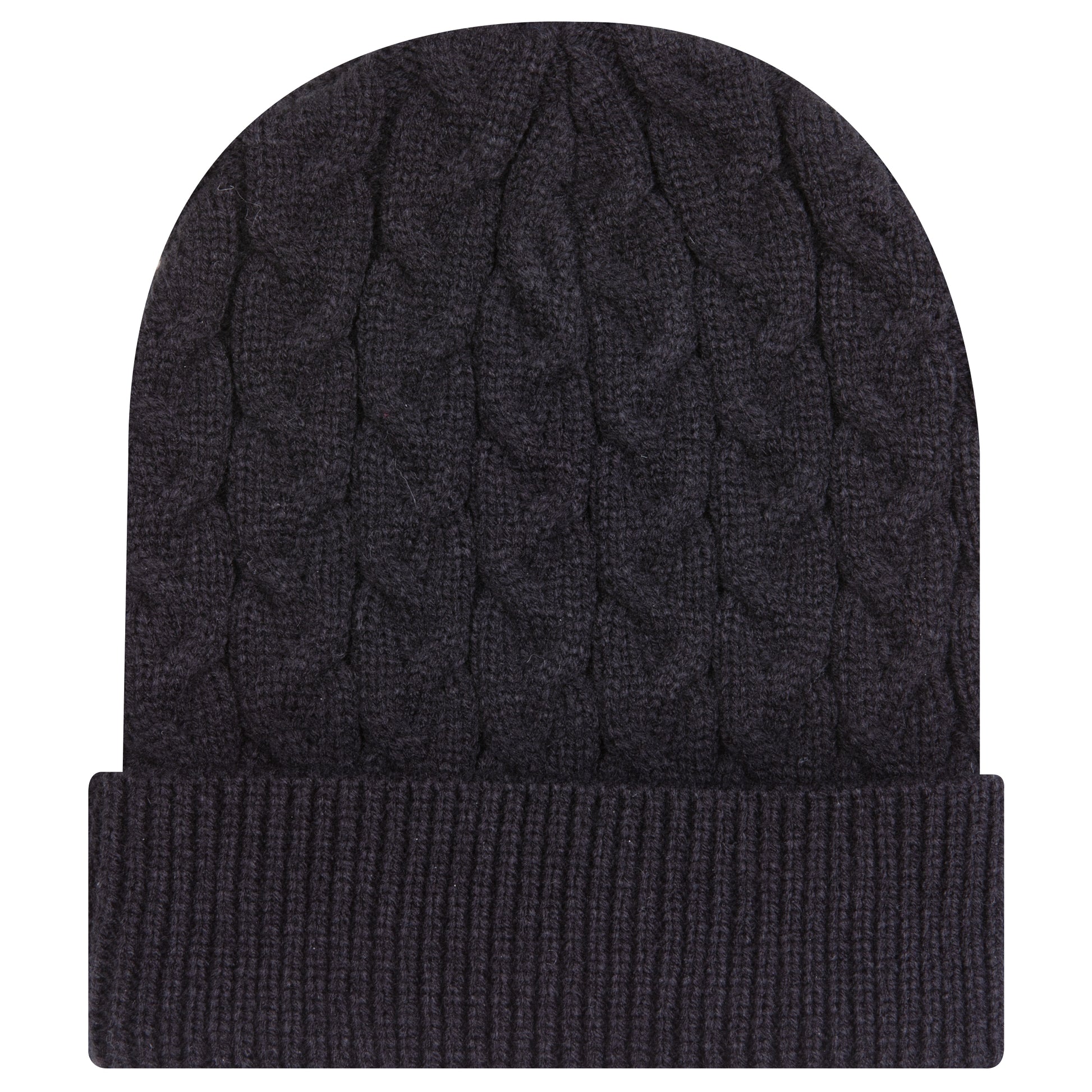 Knit Beanie — Custom Leather Patch in Black