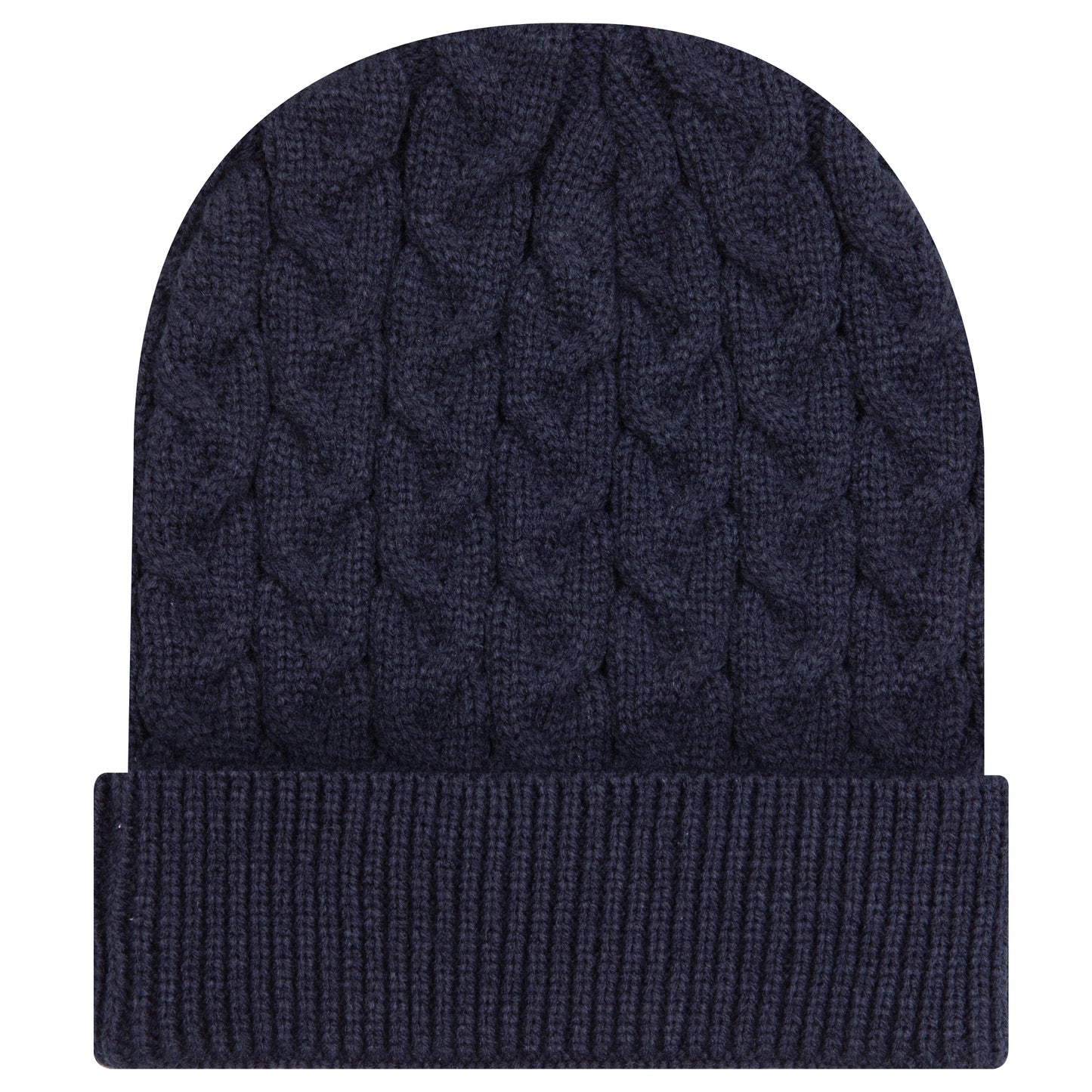 Knit Beanie — Custom Leather Patch in Navy