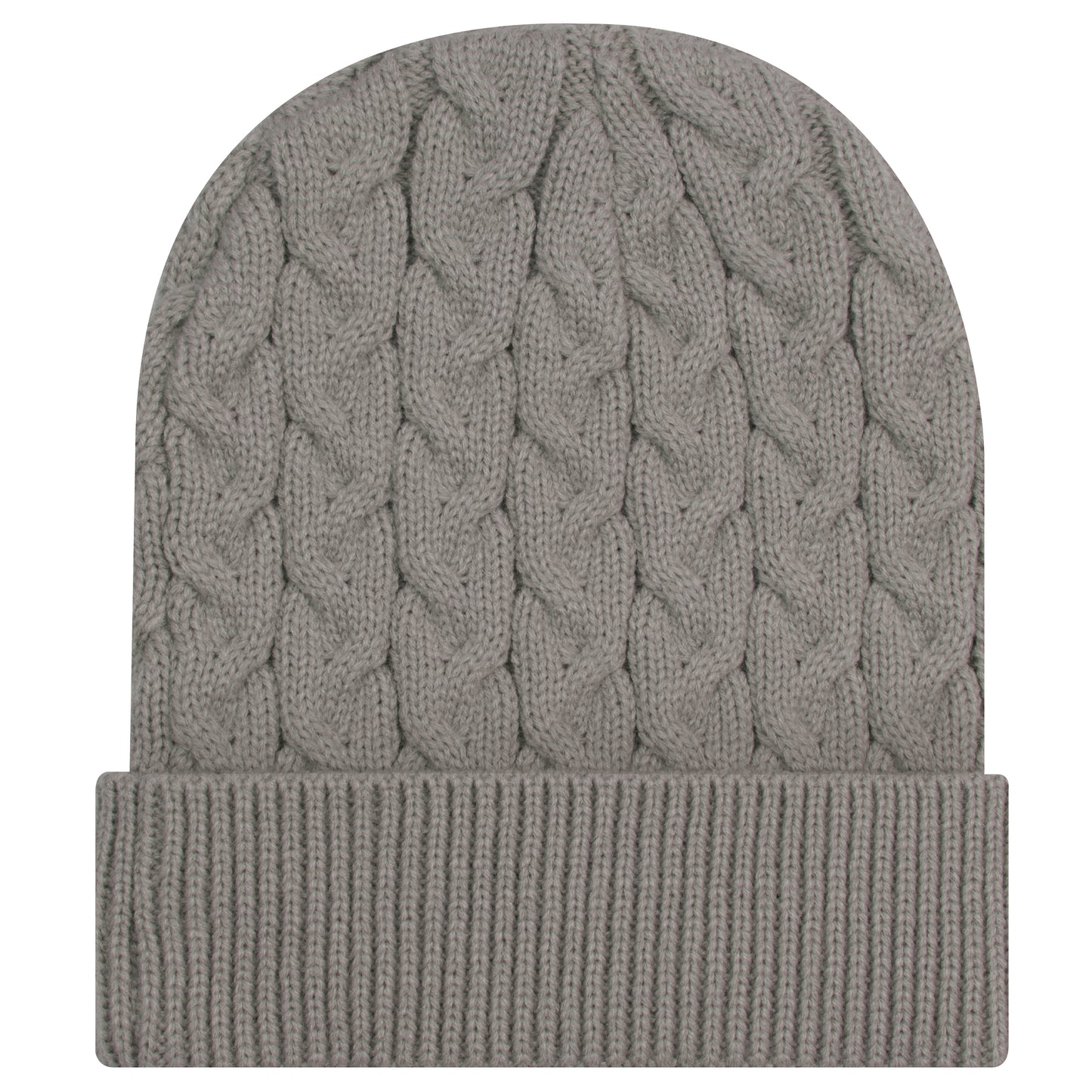 Knit Beanie — Custom Leather Patch in Gray